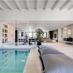 5 bedroom luxury seaside villa with indoor & outdoor pool, near Acharavi, sleeps 10